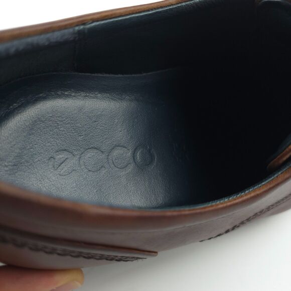 ECCO Jared Leather Oxford Casual Dress Shoe Brown Old Money Quiet Luxury Minimal - Picture 7 of 10